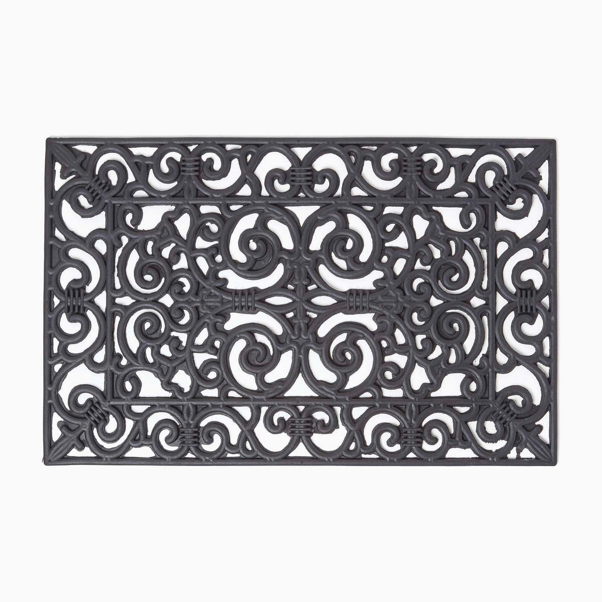 FUSSMATTE Ornament, Gummi 45/70 cm - Schwarz, Naturmaterialien (45/70cm) - Homescapes
