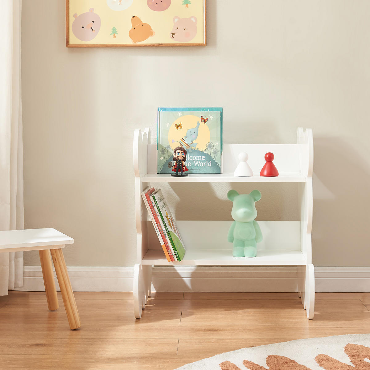 KINDER-STANDREGAL Tårnby - Weiß, Holzwerkstoff (56/60/56cm) - [en.casa]