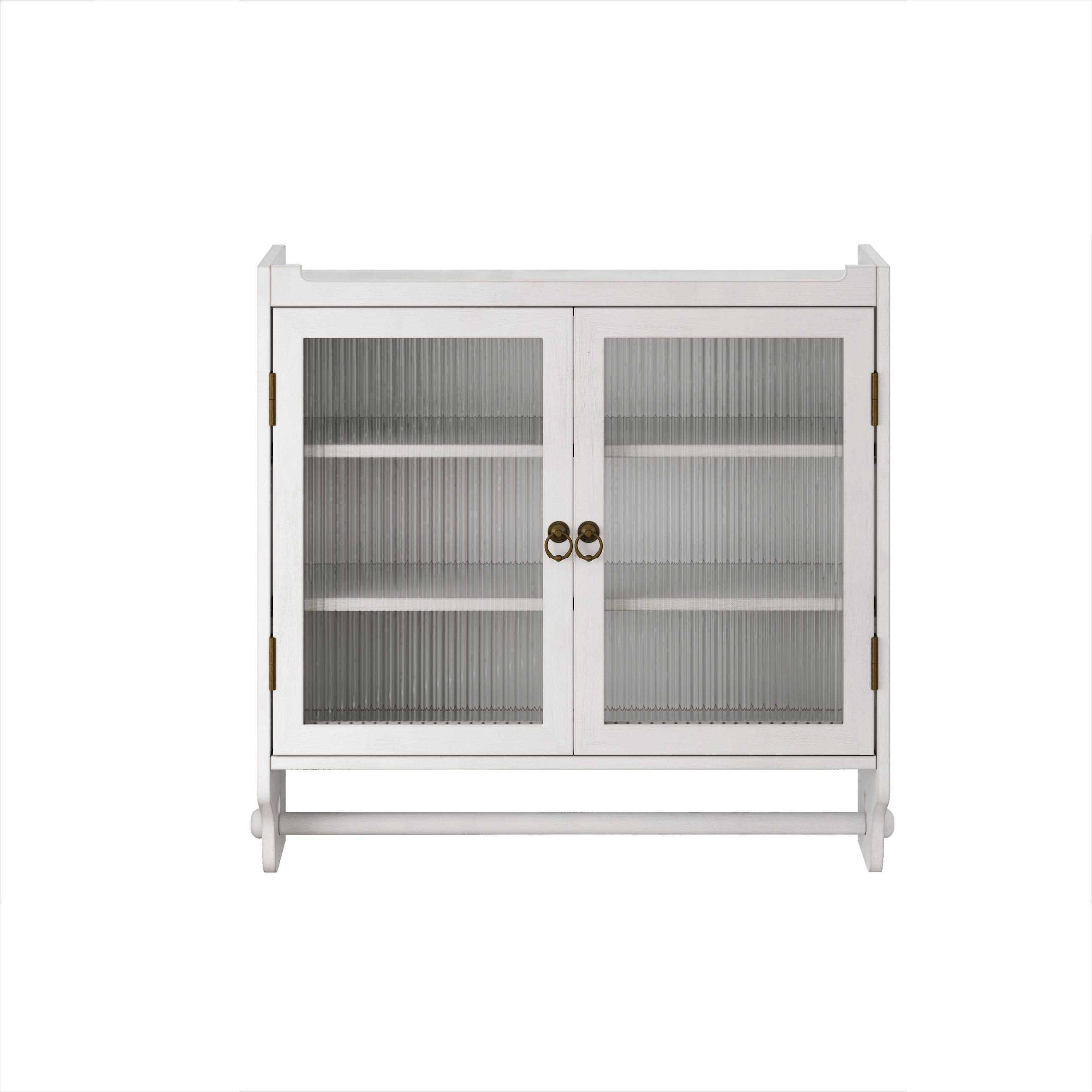HÄNGESCHRANK Weiß gewaschen 63/18/60 cm - Eiche Bianco, Glas (63/60/18cm) - PANGIVO