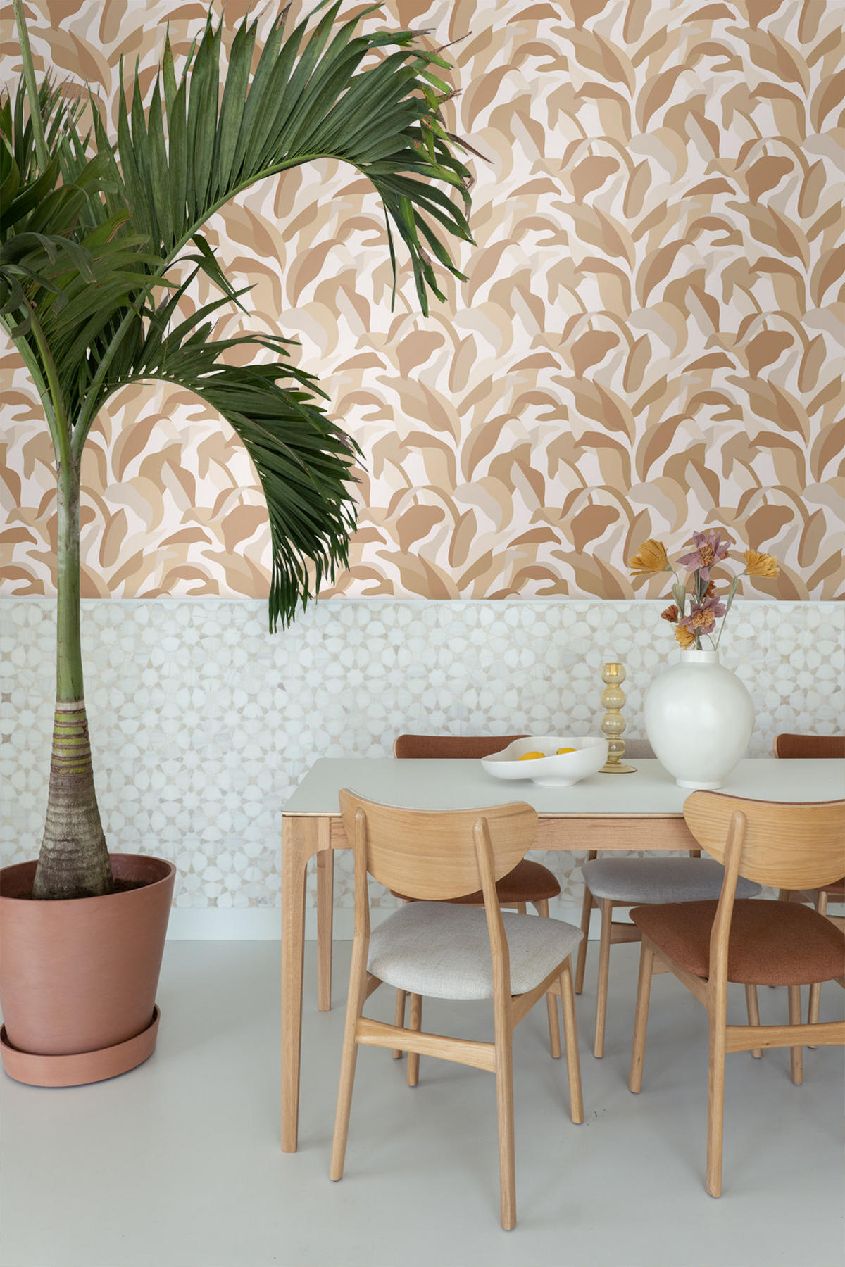 TAPETE tropische Blätter 50 x 900 cm - Beige, Papier (50/900cm) - ESTAhome