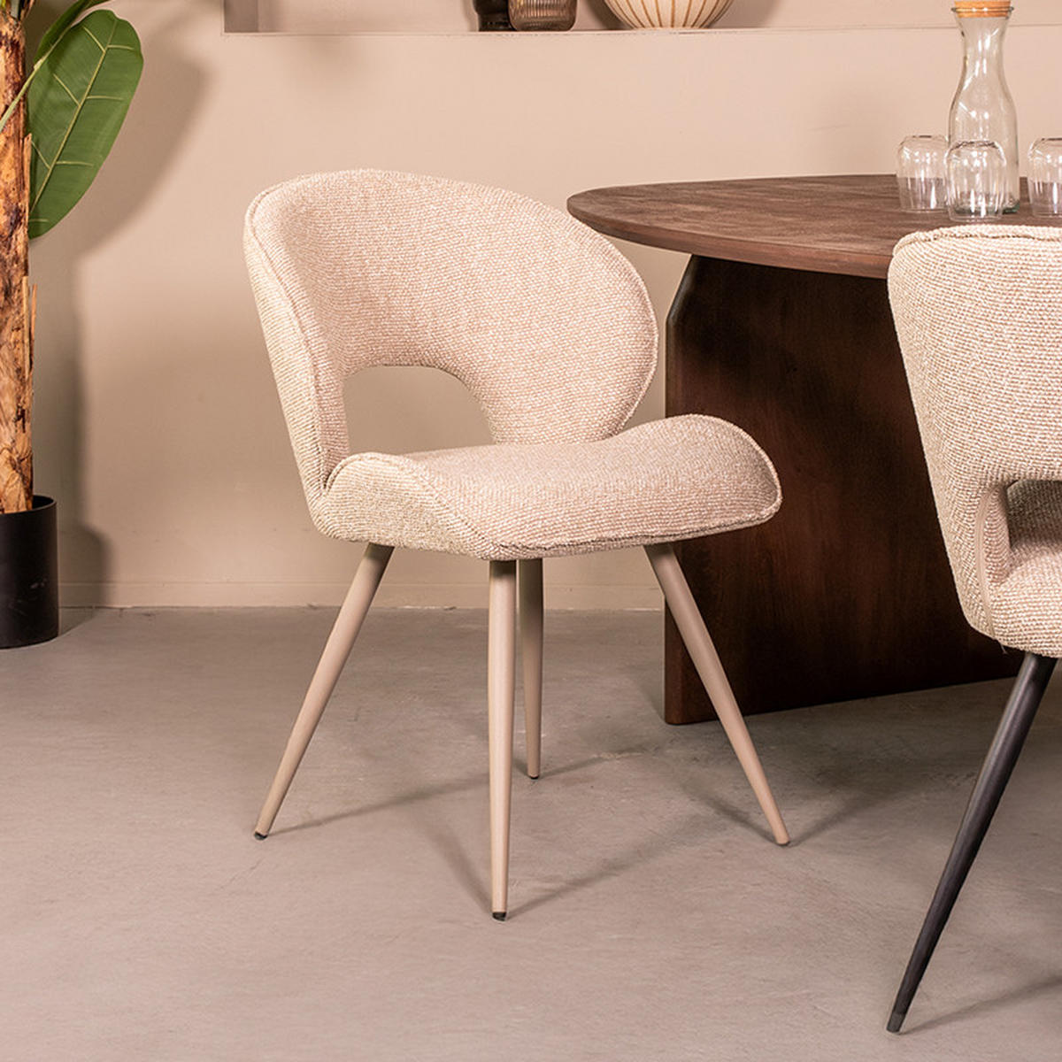 ESSZIMMERSTUHL Sakura - Beige - 62/57/84 cm - 2er-Set - Beige, Textil (57/84/62cm) - LABEL51