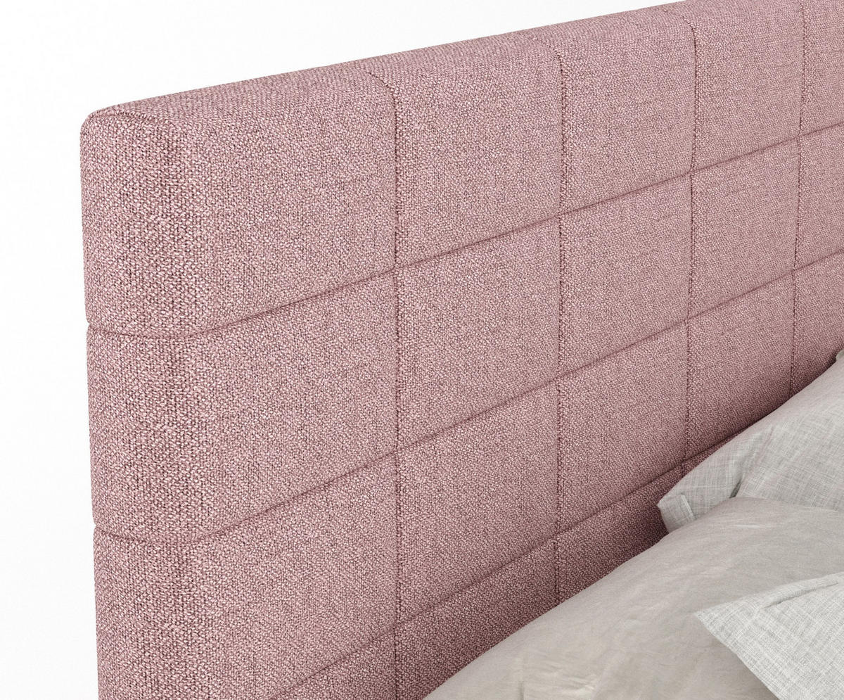 BOXSPRINGBETT Ava Rosa 180/200 cm - Schwarz/Rosa, Holz/Holzwerkstoff (180/200cm) - Maison de Reve