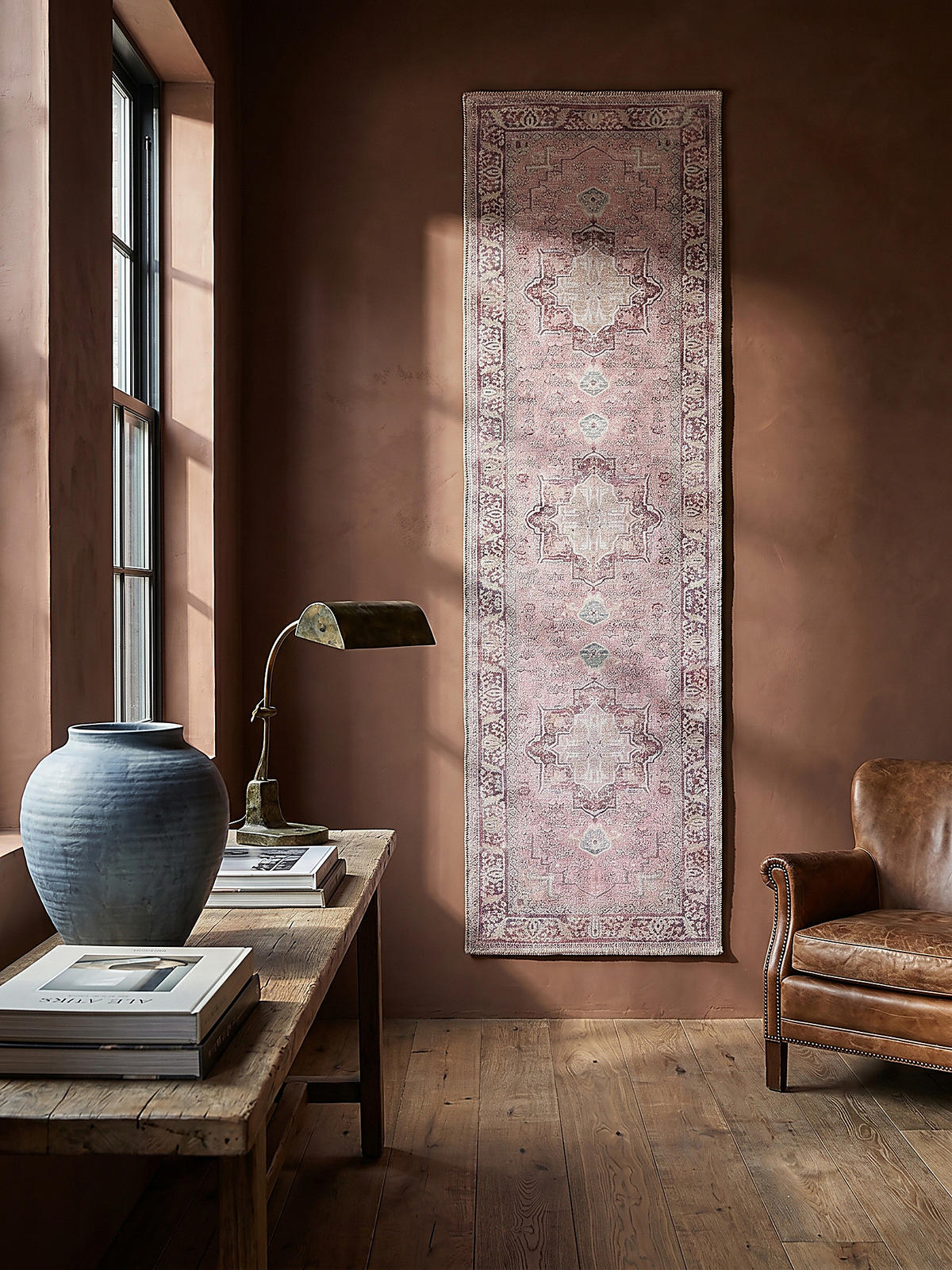 TEPPICH maschinenwaschbar Vintage-Design, recycelt HALD, Rosa 60x230 cm - Rosa, Textil (230/60cm) - KADIMA DESIGN