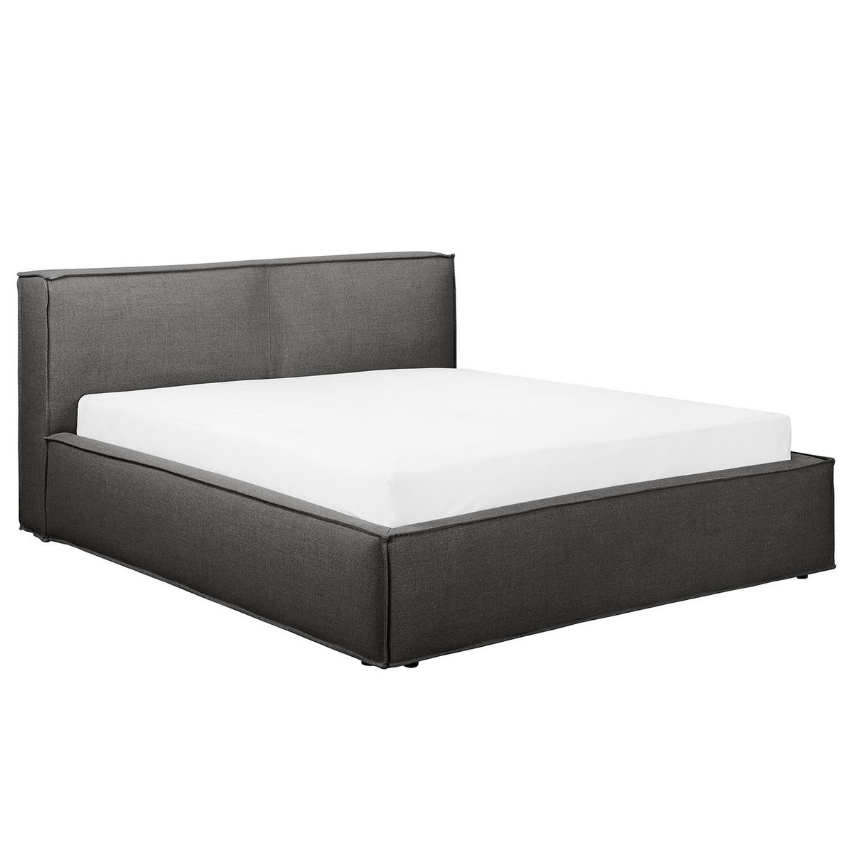 POLSTERBETT - Anthrazit, Textil (140/200cm) - home24