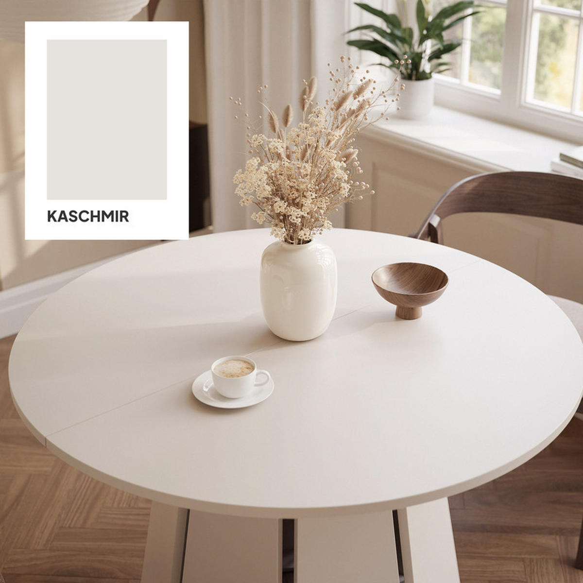 AUSZIEHBARER Tisch VERDA 100–140 cm, Farbe Kaschmir - Kaschmir, Holzwerkstoff (100/100/76cm) - Idohome