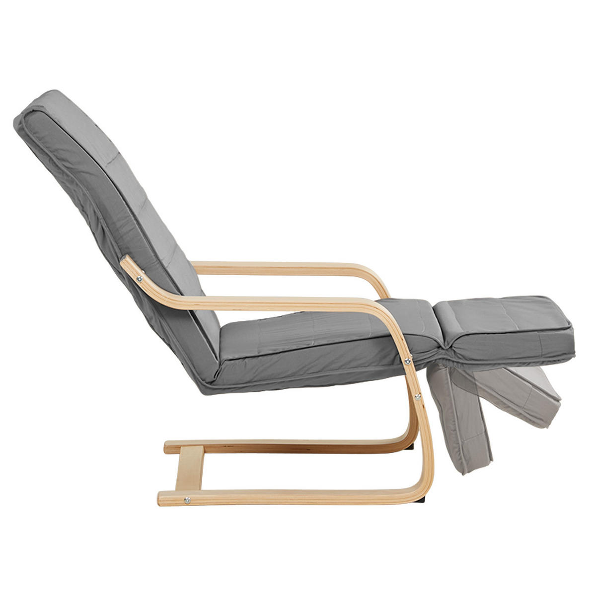 RELAXSESSEL Stoffbezug Grau, Fußstütze - Grau, Textil (66/94/62cm) - Homestyle4u