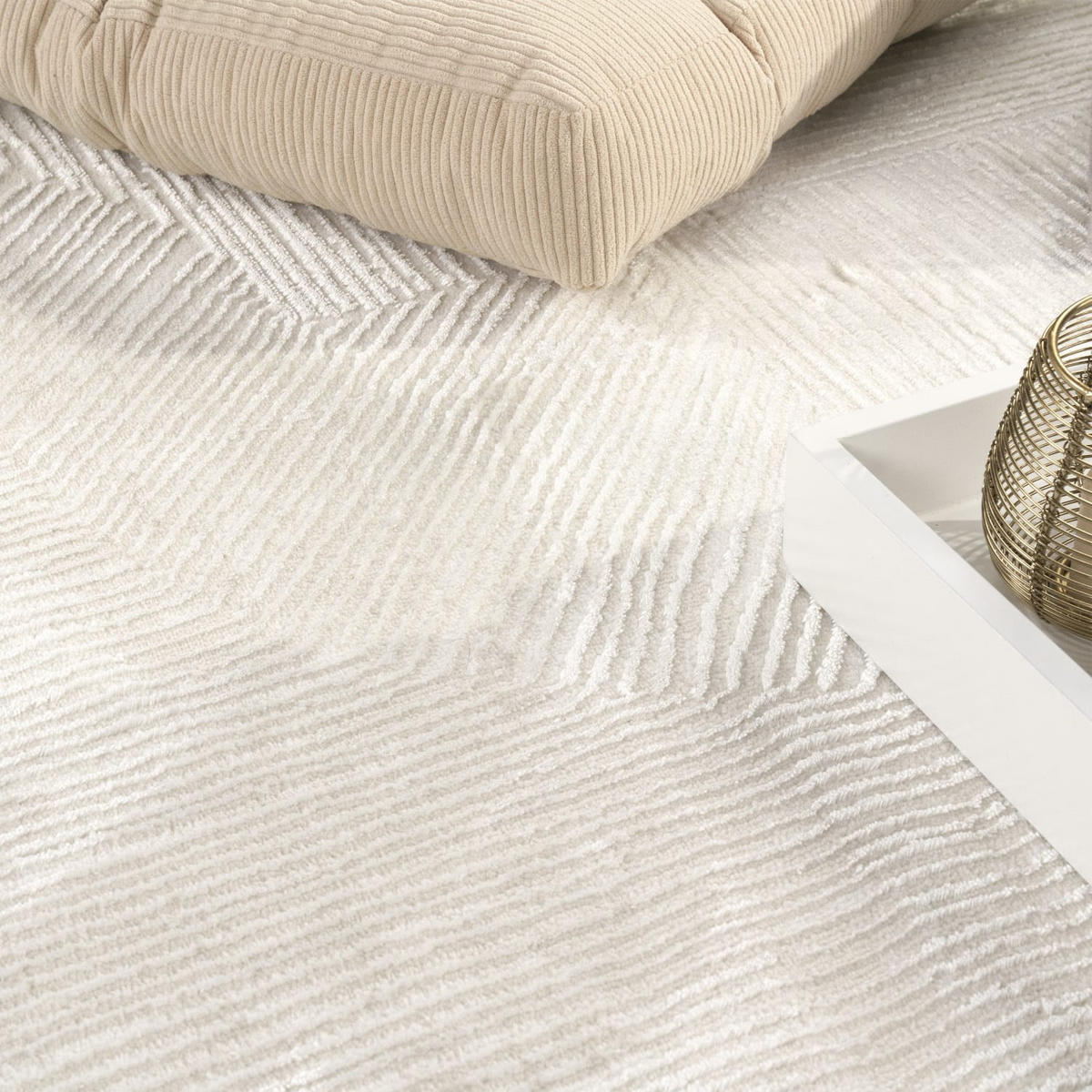KURZFLORTEPPICH 80/150 cm Mykonos 871 - Creme, Kunststoff (80/150cm) - Paco Home