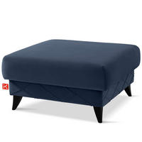 POUF GUSTAVO III Velours, Dunkelblau - Dunkelblau, Holz/Holzwerkstoff (92/49/92cm) - KONSIMO®