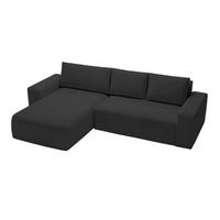 ECKSOFA Tazones Schwarz Links - Schwarz, Holz/Kunststoff (250/165cm) - Graingold