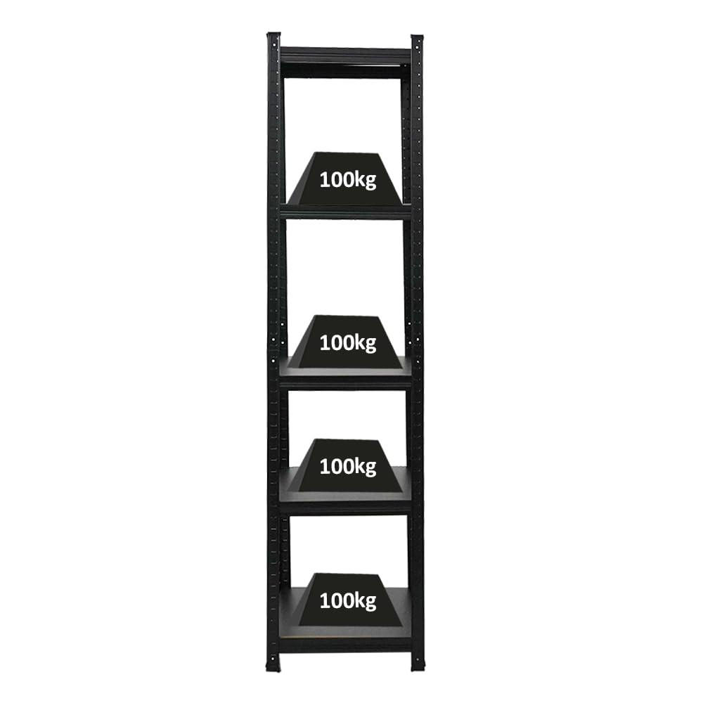 SCHWERLASTREGAL Ragnar All Black Series 180x45x45 cm Fachlast 100 kg Matt Schwarz - Schwarz, Metall (45/180/45cm) - PROREGAL