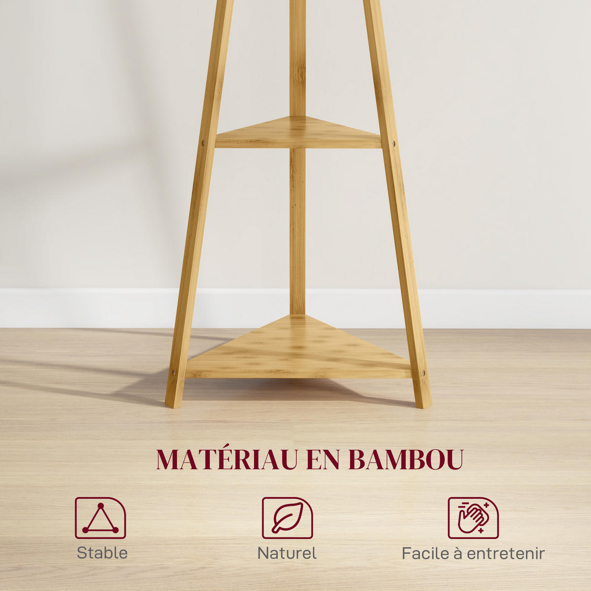 GARDEROBENSTÄNDER Naturfarben 46/46/175 cm - Naturfarben, Holz (46/175/46cm) - PANGIVO