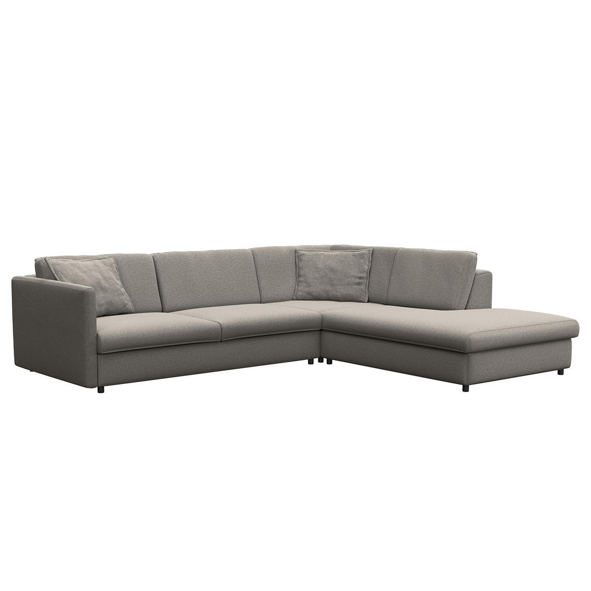 ECKSOFA mit Ottomane - Schwarz/Grau, Kunststoff/Textil (328/272cm) - home24
