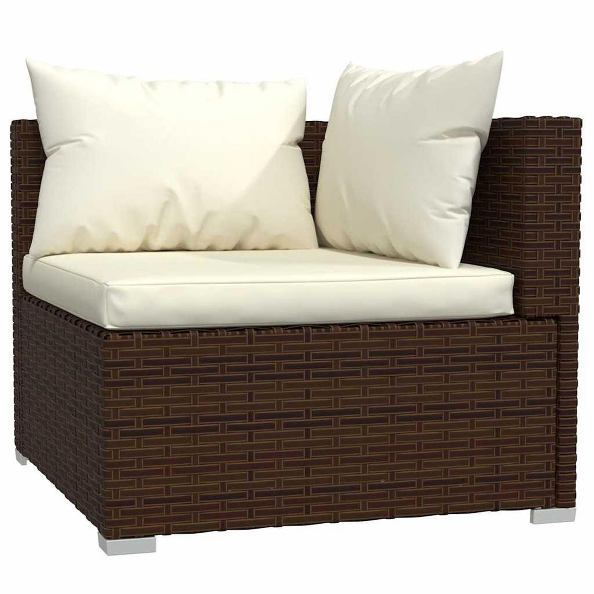 GARTEN-LOUNGE-SET 4-teilig Mit Kissen Poly Rattan Braun - Braun, Kunststoff - vidaXL