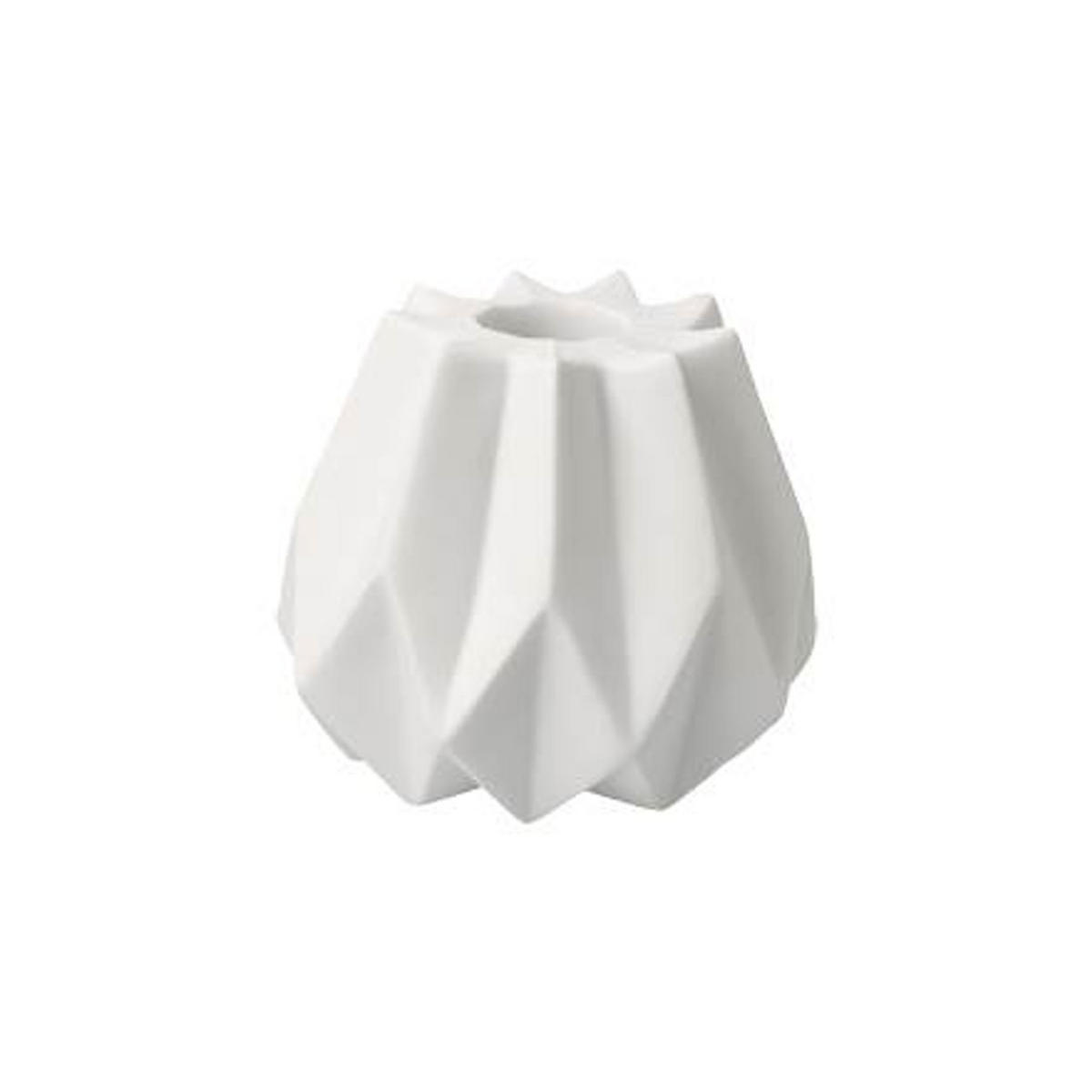 KERZENHALTER Polygono Star, Biskuitporzellan, Biskuit weiß, H 8 cm - Weiß, Keramik (9/8/9cm) - Goebel