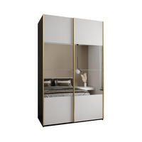 SCHWEBETÜRENSCHRANK 245,5/160/64 2-türig - Goldfarben/Schwarz, Holz/Metall (160/245/64cm) - Abiks Möbel
