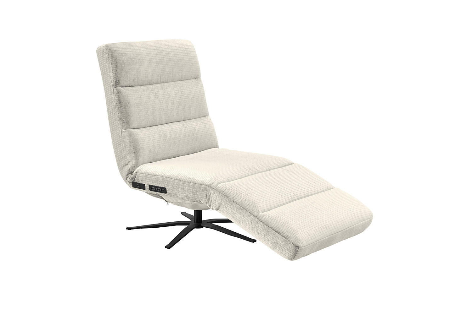 RELAXLIEGE ALINA Cremeweiß Cord - Creme/Schwarz, Textil/Metall (82/115/156cm) - KAWOLA