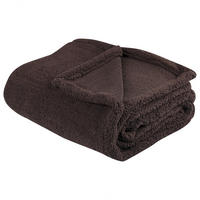 DECKE Dunkelbraun Mirge 125/150 cm - Dunkelbraun, Textil (125/150cm) - Beliani