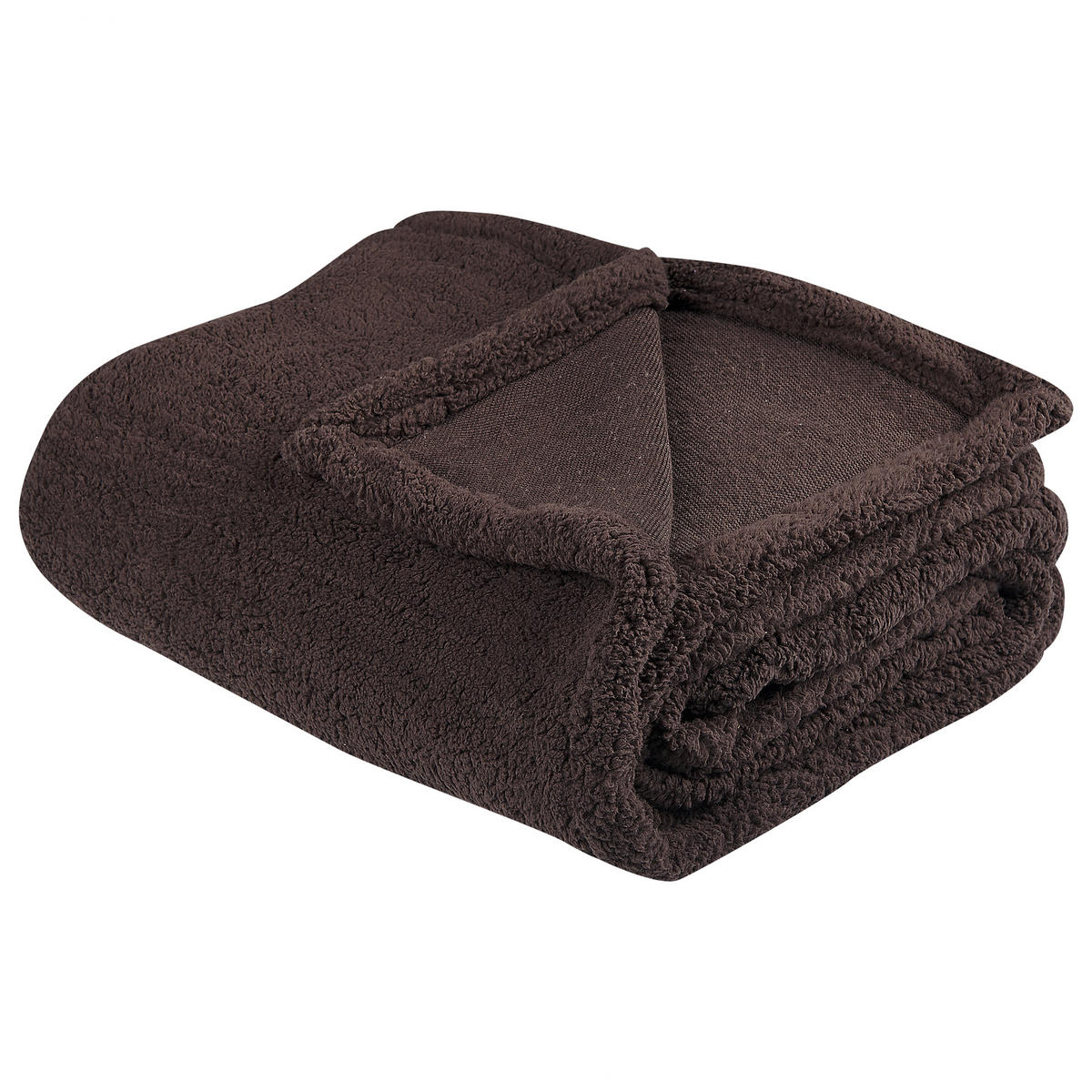 DECKE Dunkelbraun Mirge 125/150 cm - Dunkelbraun, Textil (125/150cm) - Beliani