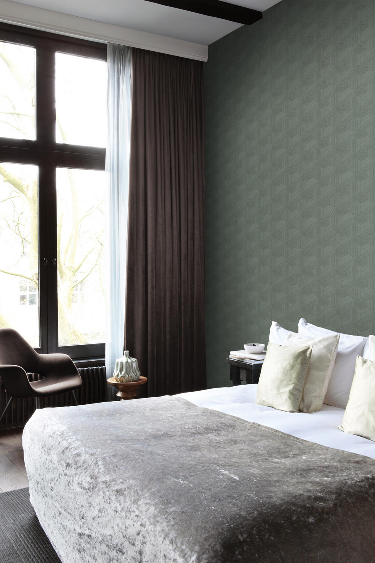 TAPETE 3D-Muster 50 x 900 cm - Grün, Papier (50/900cm) - Origin Wallcoverings
