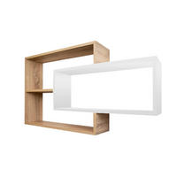SCHWEBEREGAL KARO Natur/Weiß - Eichefarben/Naturfarben, Holzwerkstoff (20/59/104cm) - Mein-Regal