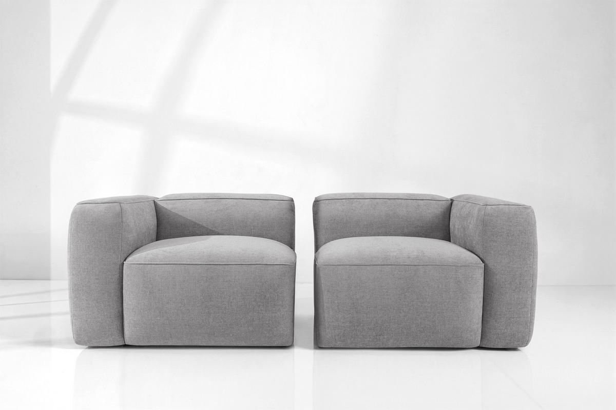 2-SITZER SOFA FUBBO, Hellgrau - Hellgrau, Holz/Holzwerkstoff (210/73/96cm) - KONSIMO®