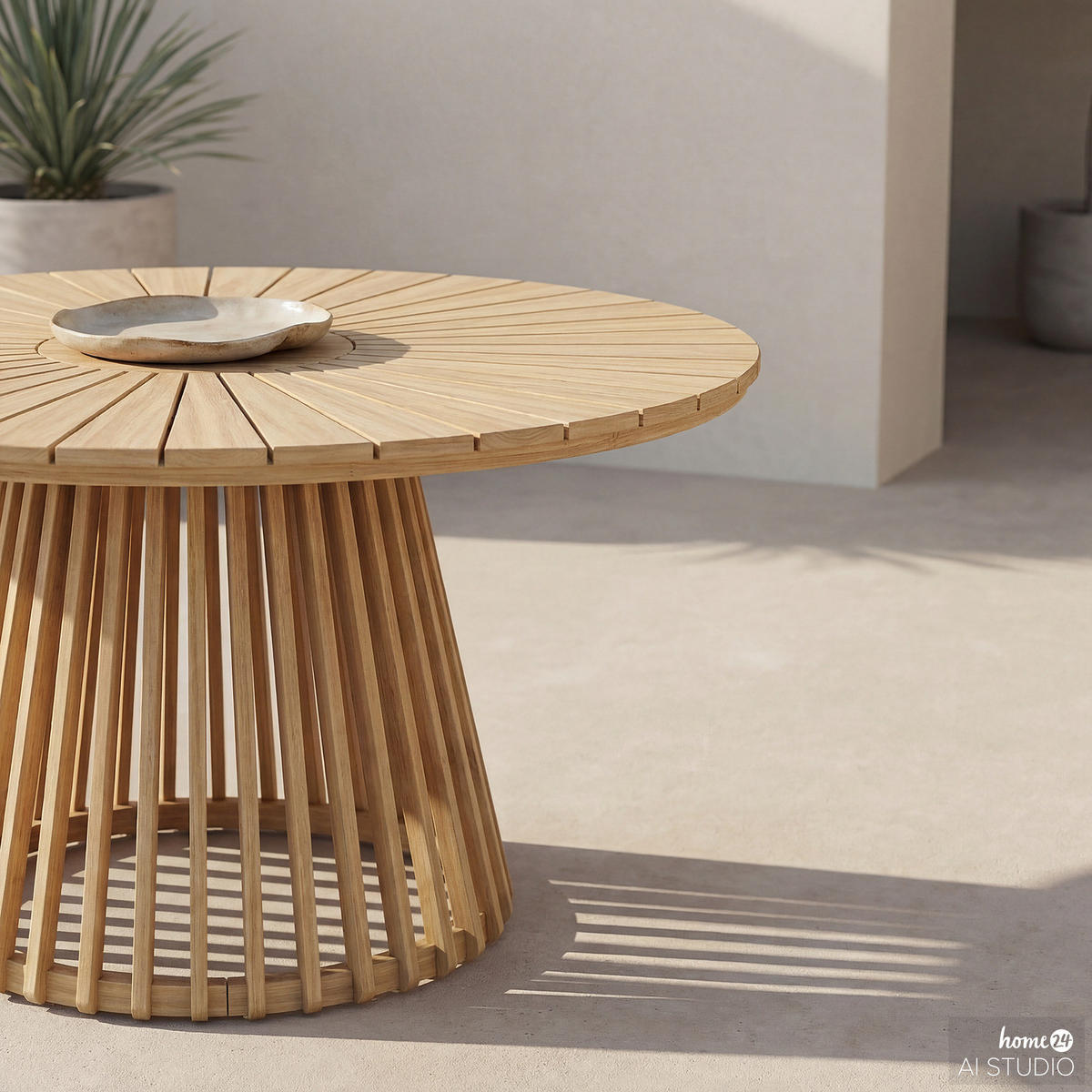 MASSIVER GARTENTISCH - Akazie massiv - Braun - Braun/Akaziefarben, Holz (120/120/76cm) - home24