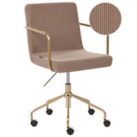 BÜROSTUHL Cord Hellbraun Trinity - Hellbraun, Textil (60/87/60cm) - Beliani