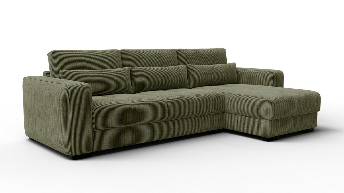ECKSOFA OLI 4-Sitzer rechts, olivgrün - Olivgrün, Holz/Textil (295/172cm) - Courtois Laville