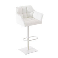 BARHOCKER Damaso 88x64x45 cm weiß - Weiß, Leder (64/88/45cm) - furnicato