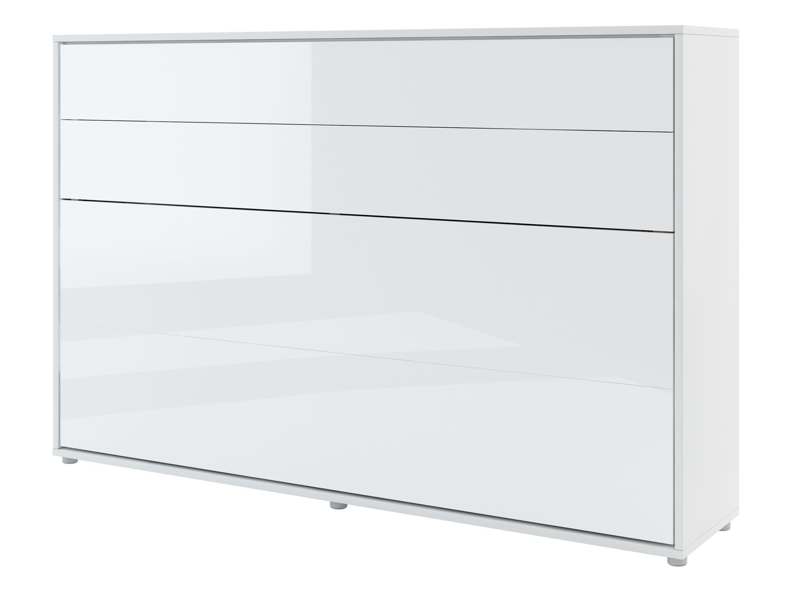 SCHRANKBETT Bed-Concept BC-05 120x200 mit LED-Lampe und LED Beleuchtung - Weiß Hochglanz/Grau, Holz/Holzwerkstoff (120/200cm) - MIRJAN24