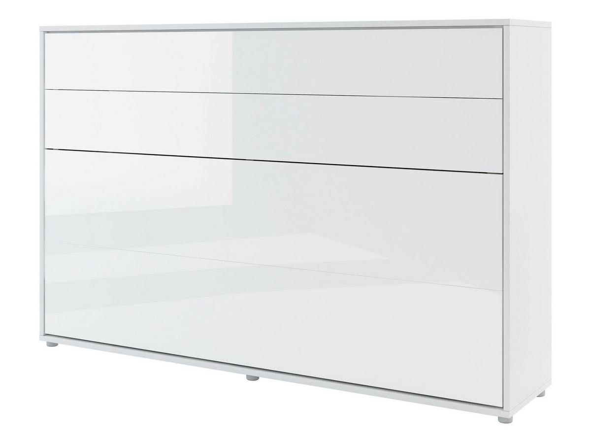 SCHRANKBETT Bed-Concept BC-05 120x200 mit LED-Lampe und LED Beleuchtung - Weiß Hochglanz/Grau, Holz/Holzwerkstoff (120/200cm) - MIRJAN24