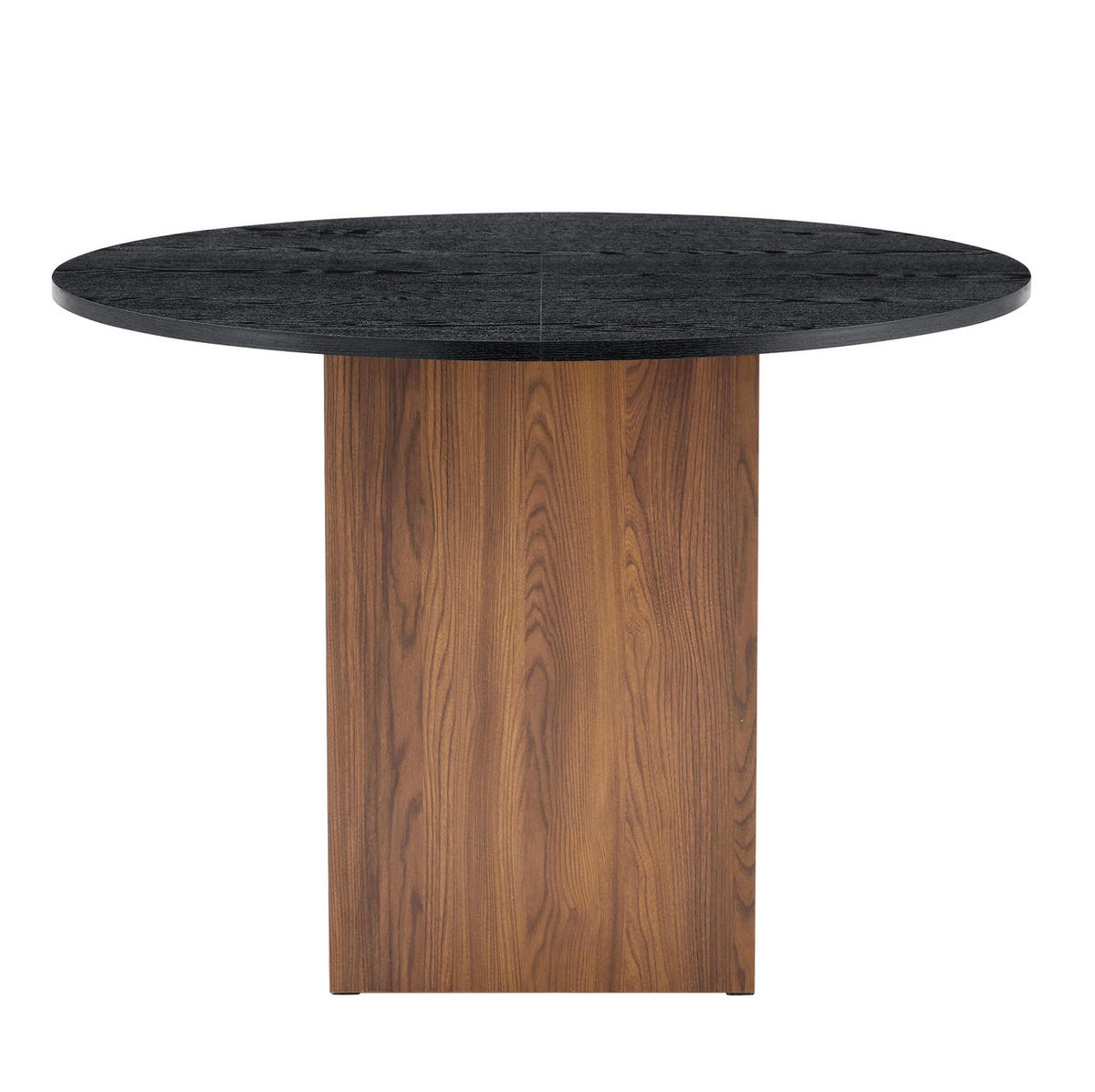 JÍDELNÍ stůl 100/100/76 cm ořechová/černá z MDF s úložnými policemi - černá, kompozitní dřevo (100/100/76cm) - OKWISH