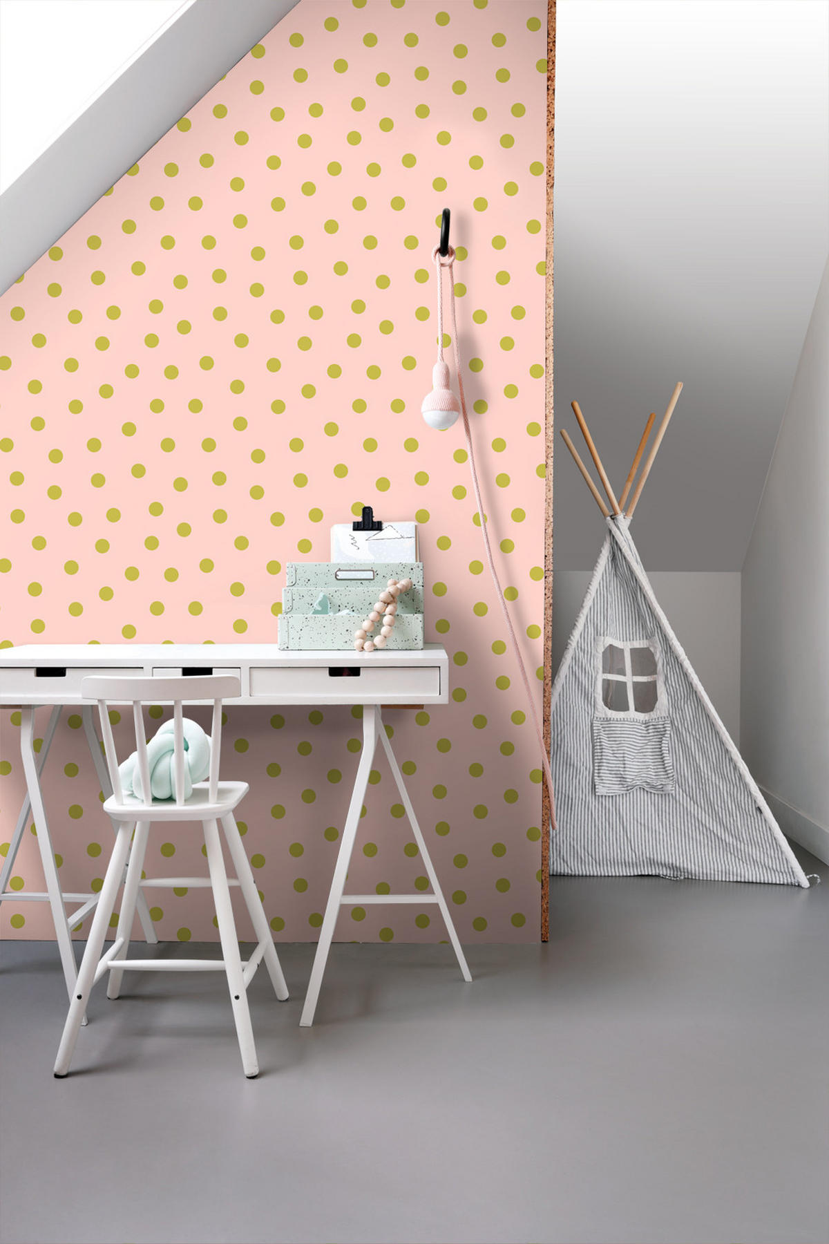 TAPETE Punkte 50 x 900 cm - Pink, Papier (50/0.1cm) - ESTAhome