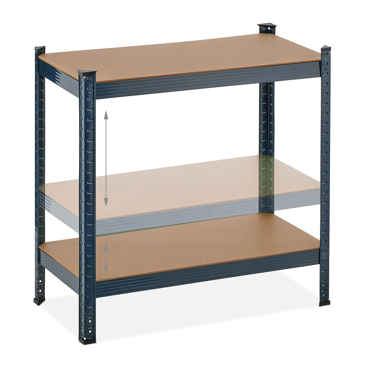 SCHWERLASTREGAL - Anthrazit, Holzwerkstoff/Kunststoff (80/156/40cm) - Relaxdays