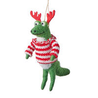 BAUMANHÄNGER Hang On Kroko mit Geweih - Grün, Textil (7/12/8cm) - Butlers