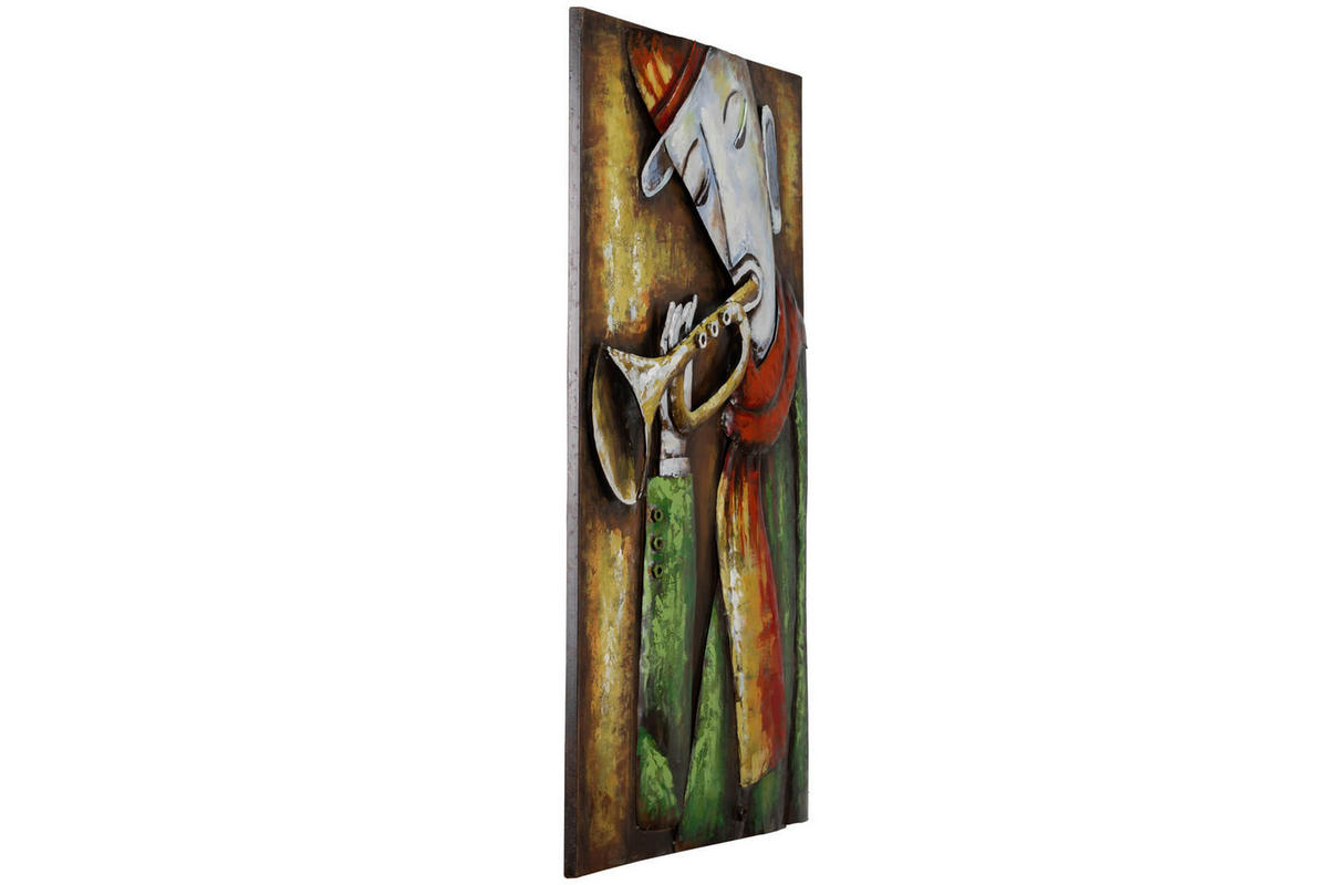 METALLBILD Grün 60/90 cm - Gelb/Grün, Metall (4.2/90cm) - KUNSTLOFT