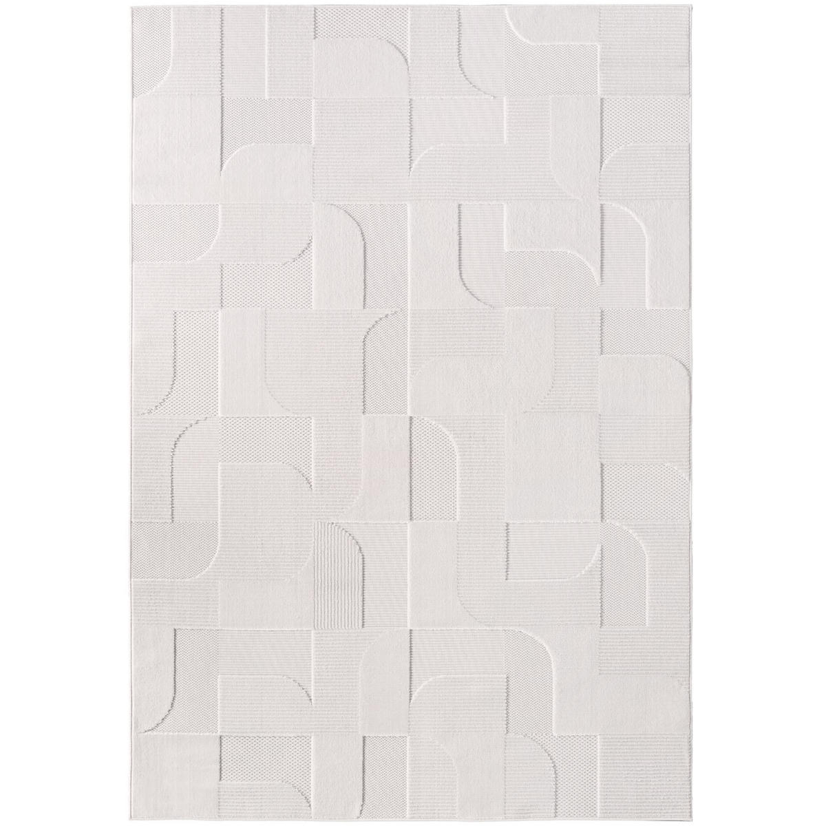 TEPPICH In-/Outdoor Kurzflor 3D-Relief Polypropylen Küche Creme Rechteckig 140x200 - Creme, Textil (140/200cm) - KADIMA DESIGN