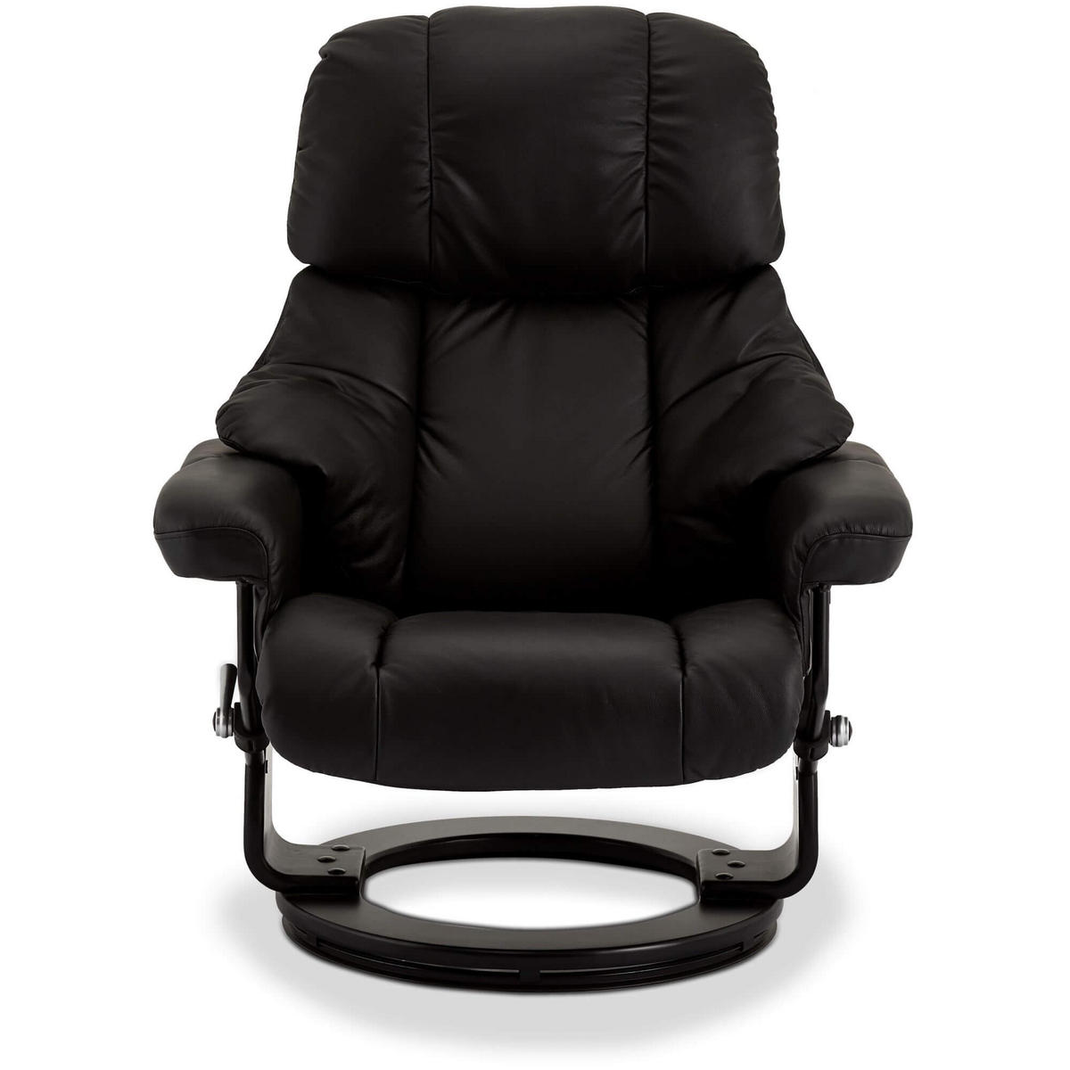 RELAXSESSEL Echtleder Schwarz - Schwarz, Leder/Holz (83/107/88cm) - Furnhouse