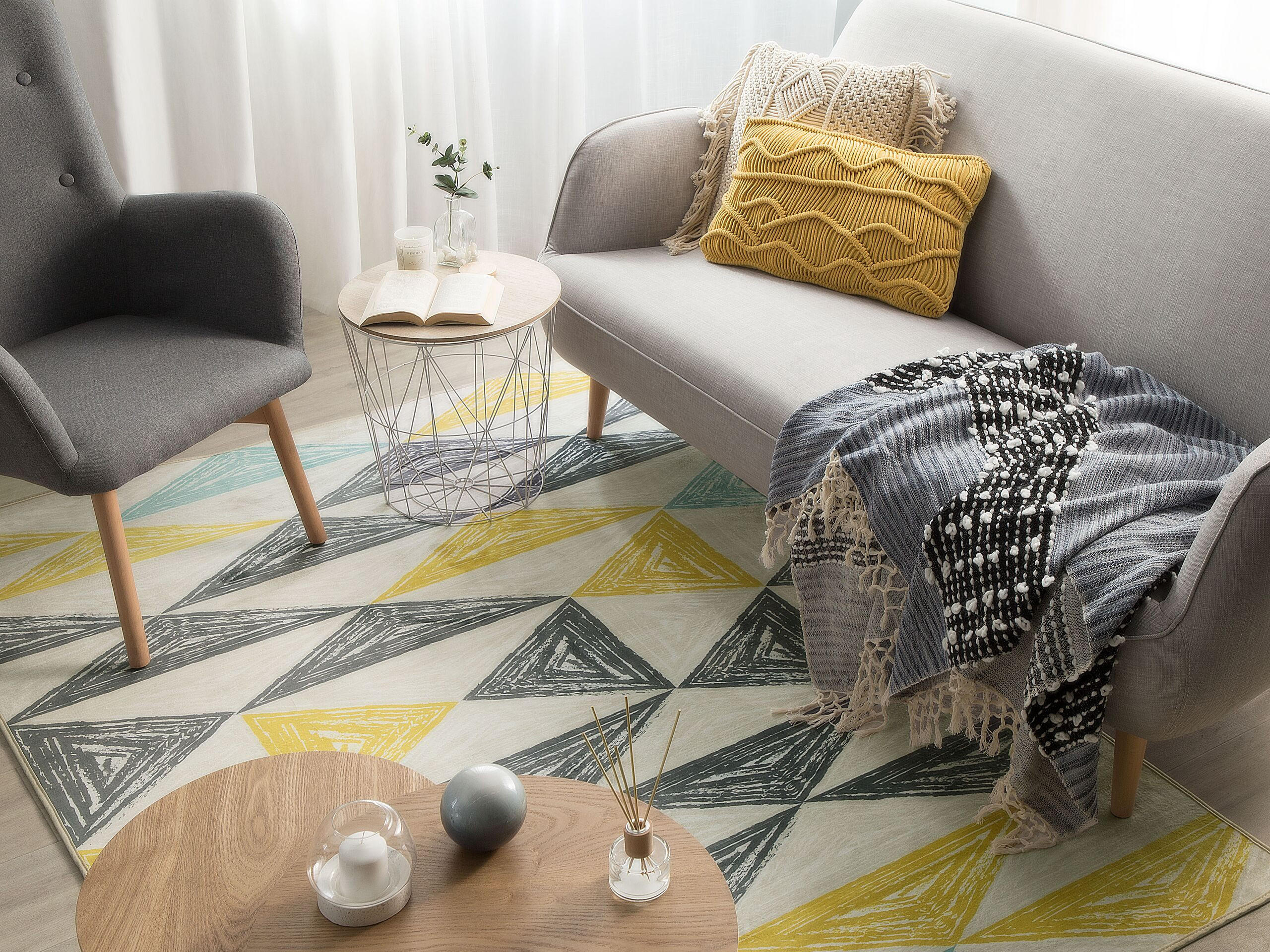 KURZFLOR-TEPPICH Kalen 200/140 cm - Multicolor, Kunststoff (140/200cm) - Beliani