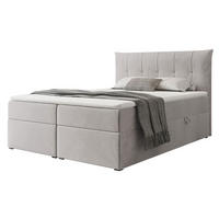 BOXBETT CHESTER 200/200 cm mit Matratze und Topper, Grau - Grau, Holzwerkstoff/Textil (200/200cm) - Idohome