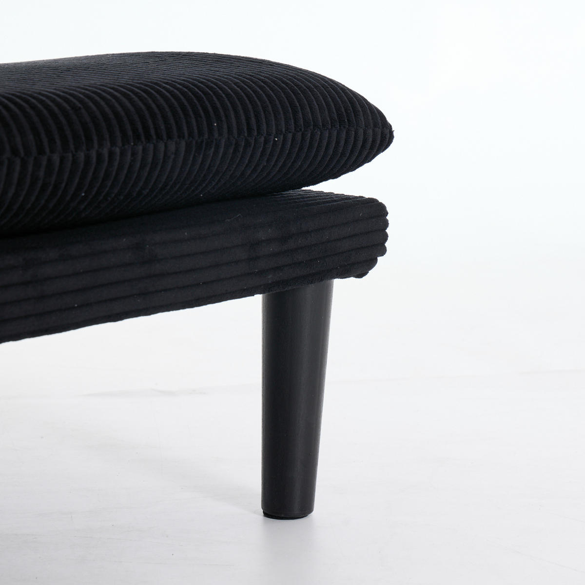 SOFA mit 3-stufig verstellbarer Rückenlehne Schwarz 2-Sitzer - Schwarz, Holzwerkstoff (168/67/86cm) - Meubliv