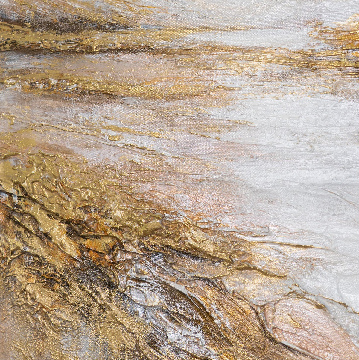 GEMÄLDE Helles See Schattenfugenrahmen Eichefarben 70x50 cm - Eichefarben, Holz (70/50cm) - YS-art gallery