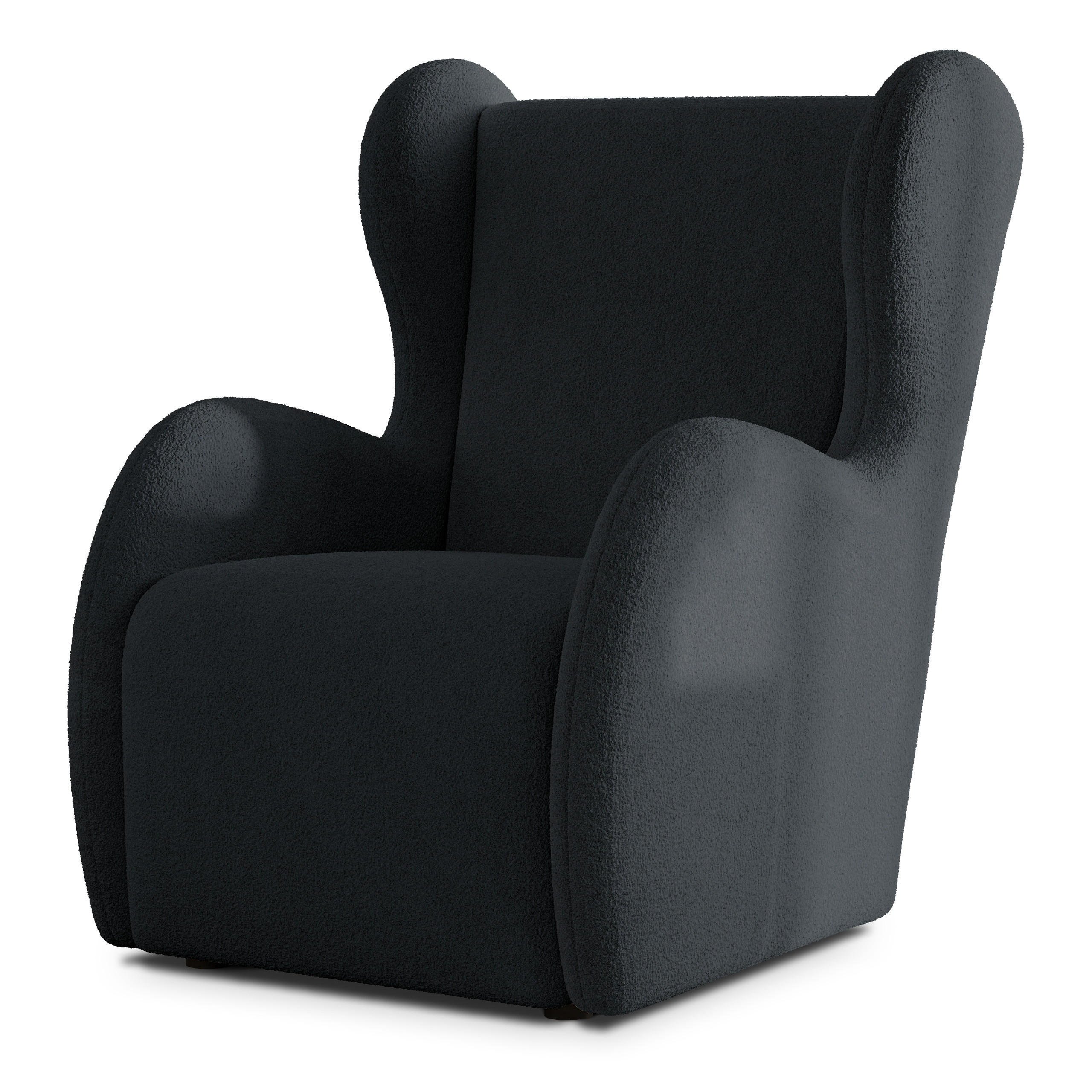 MASSENO Relaxační Křeslo MASTI, Látka s přezkami Černá - černá, kompozitní dřevo (74/100/86cm) - MASSENO