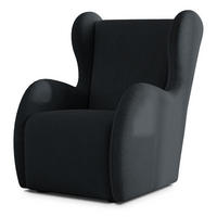 MASSENO Relaxační Křeslo MASTI, Látka s přezkami Černá - černá, kompozitní dřevo (74/100/86cm) - MASSENO