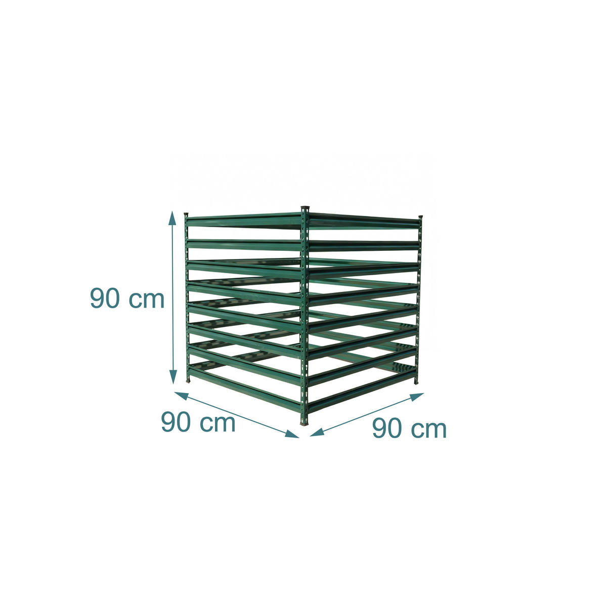COMPOSTOR Verde oțel galvanizat 90 cm - verde, material plastic/metal (90/90/90cm) - Relaxdays