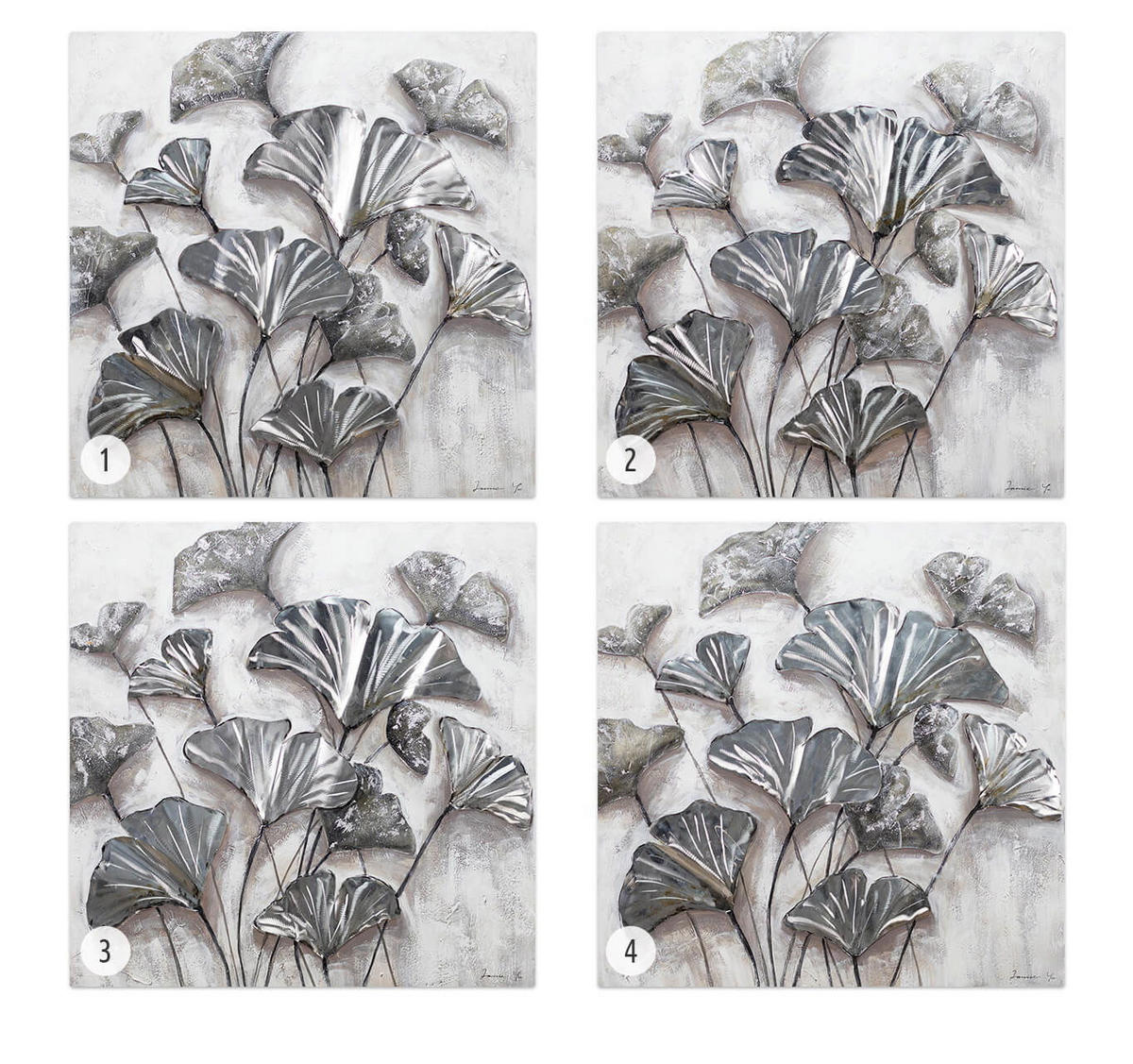 ACRYLBILD HANDGEMALT 80/80 cm - Weiß/Grau, Holz/Textil (1.7/80cm) - KUNSTLOFT