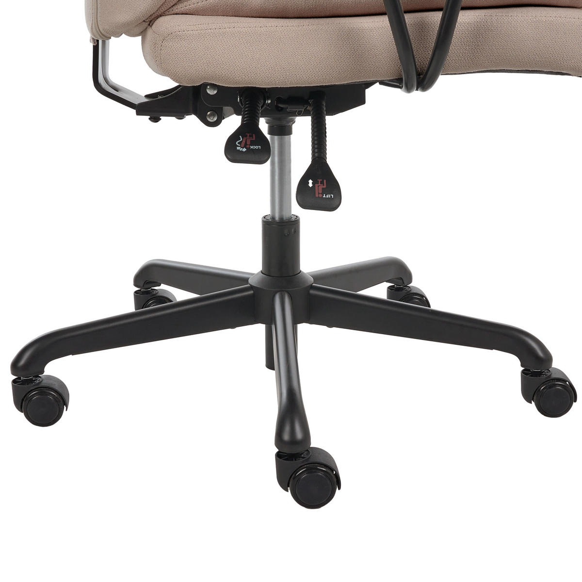 BÜROSTUHL Stoff Braun Melocush - Braun, Textil (75/116/66cm) - Beliani
