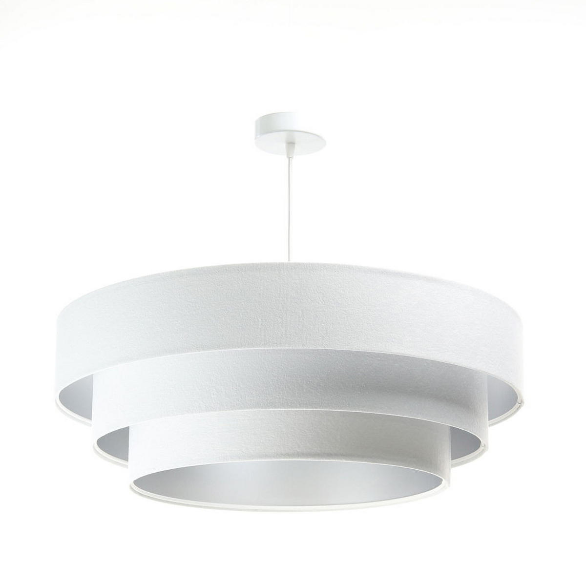 HÄNGELEUCHTE Silber 60/20 cm - Silberfarben/Weiß, Kunststoff (60/1.5/20cm) - ONZENO