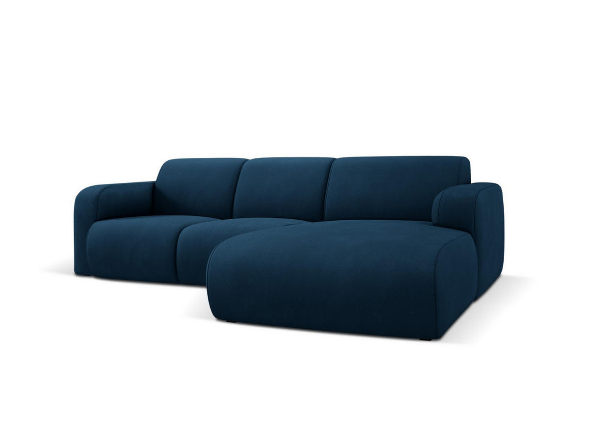 ECKSOFA rechts Molino aus strukturiertem Stoff königsblau 4 Sitzplätze - Blau, Textil (170/250cm) - Micadoni