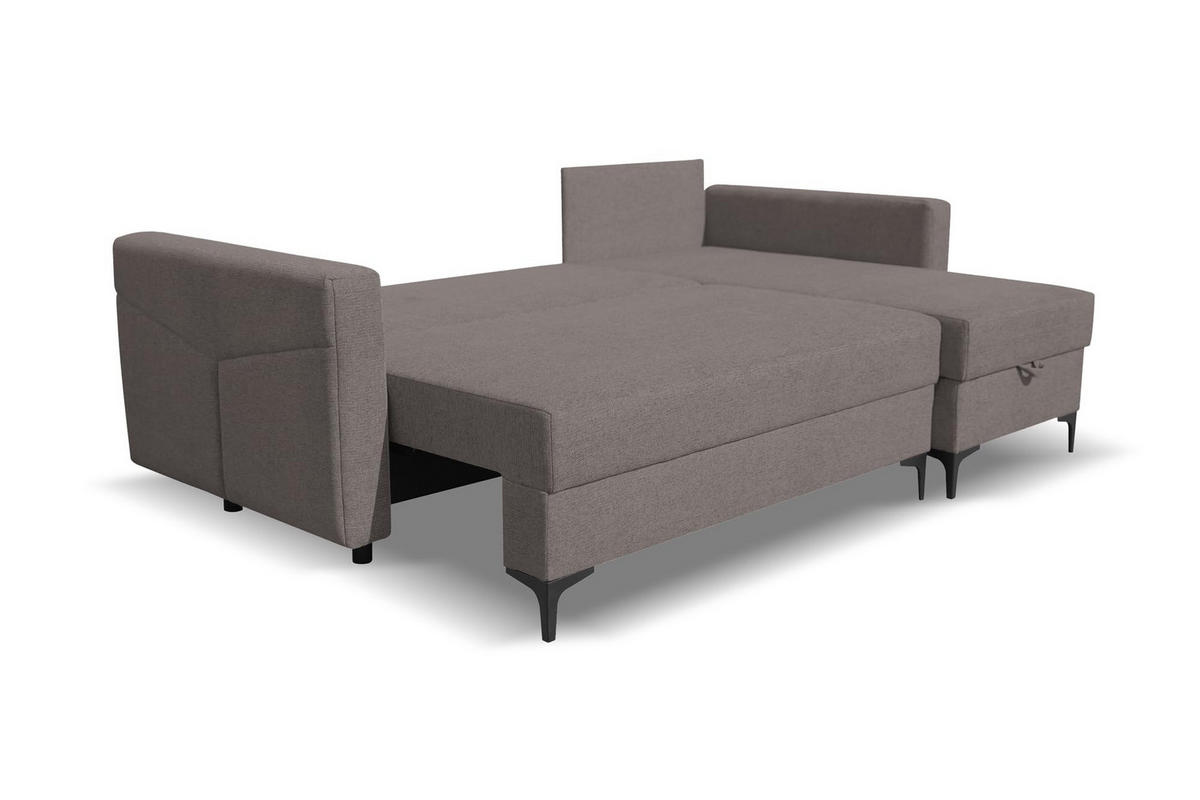 ECKSOFA KAIRO mit Schlaffunktion und Zwei Bettkasten (Braun) - Braun, Textil (230/150cm) - VENASI MÖBEL